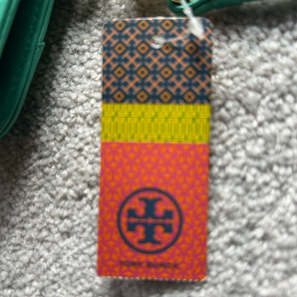 🔥🆕🔥 Tory Burch Bow Smart Phone Wristlet Viridian Green Tahitian Turq - Picture 4 of 8